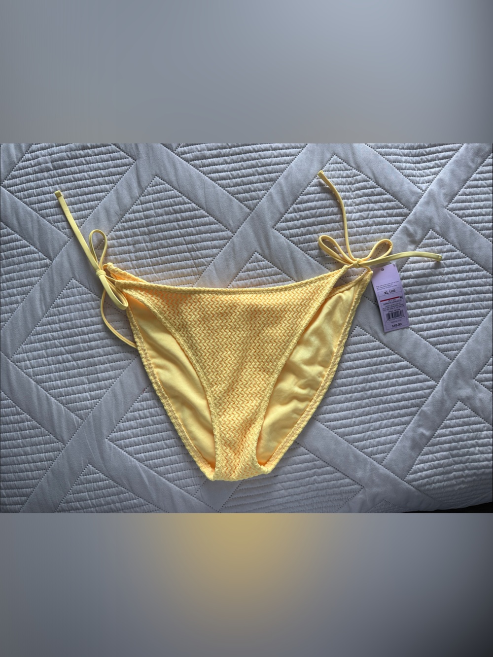 Yellow Textured Swim Bottoms